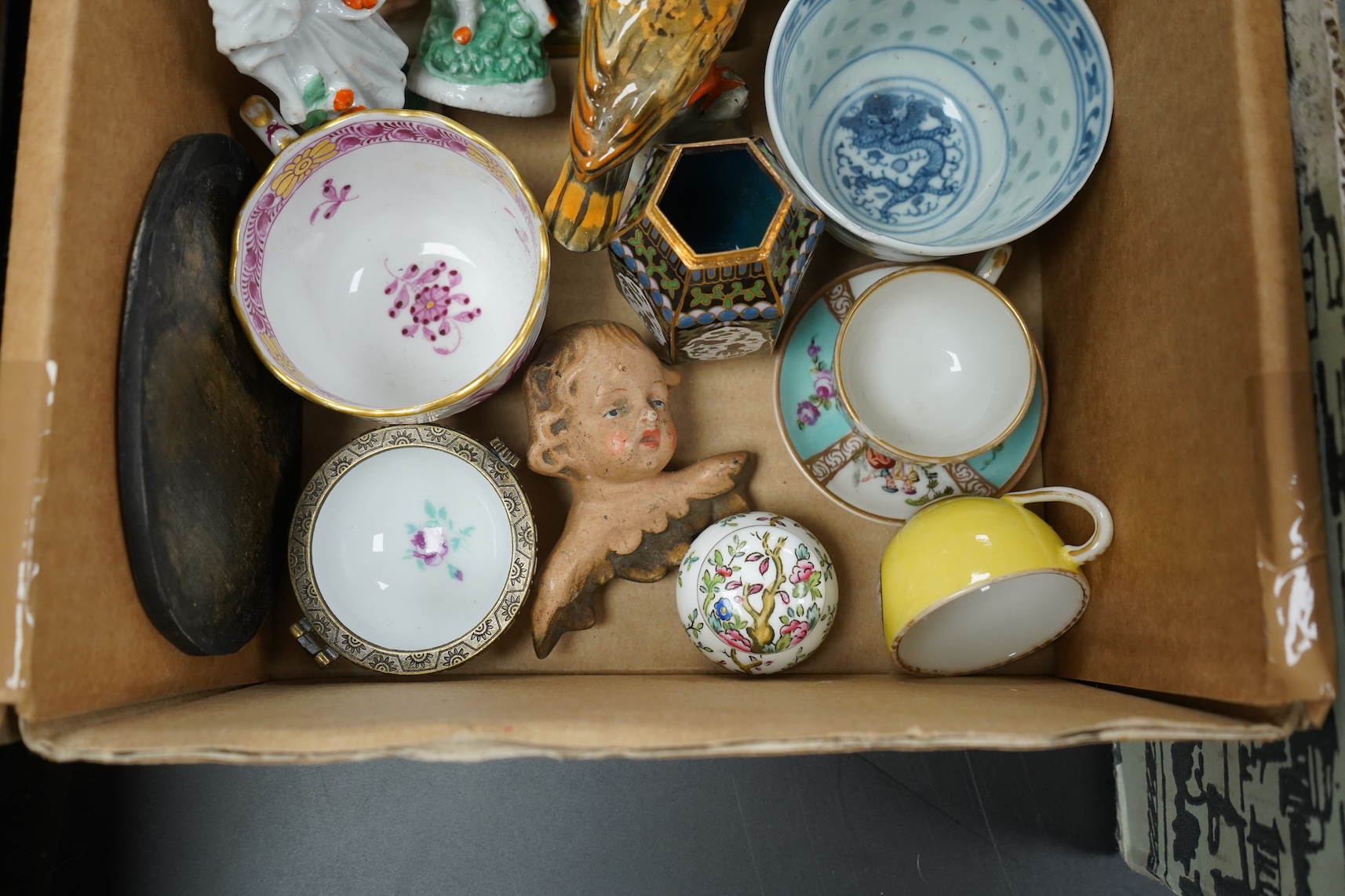 A collection of early 20th century French faience glazed animals, mostly cattle, largest 15cm